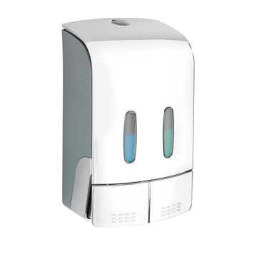 Wenko - 2-Chamber Disinfectant/Soap Dispenser - Tartas - Chrome