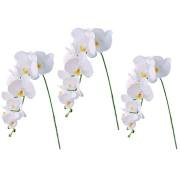 Beautiful Artificial White Orchid - 100cm - 3-Piece