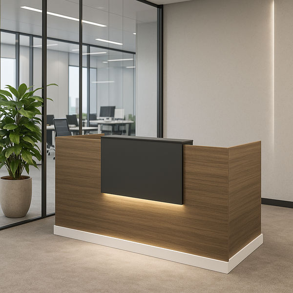 KC FURN - Duke 2m Reception Desk with LED Lights