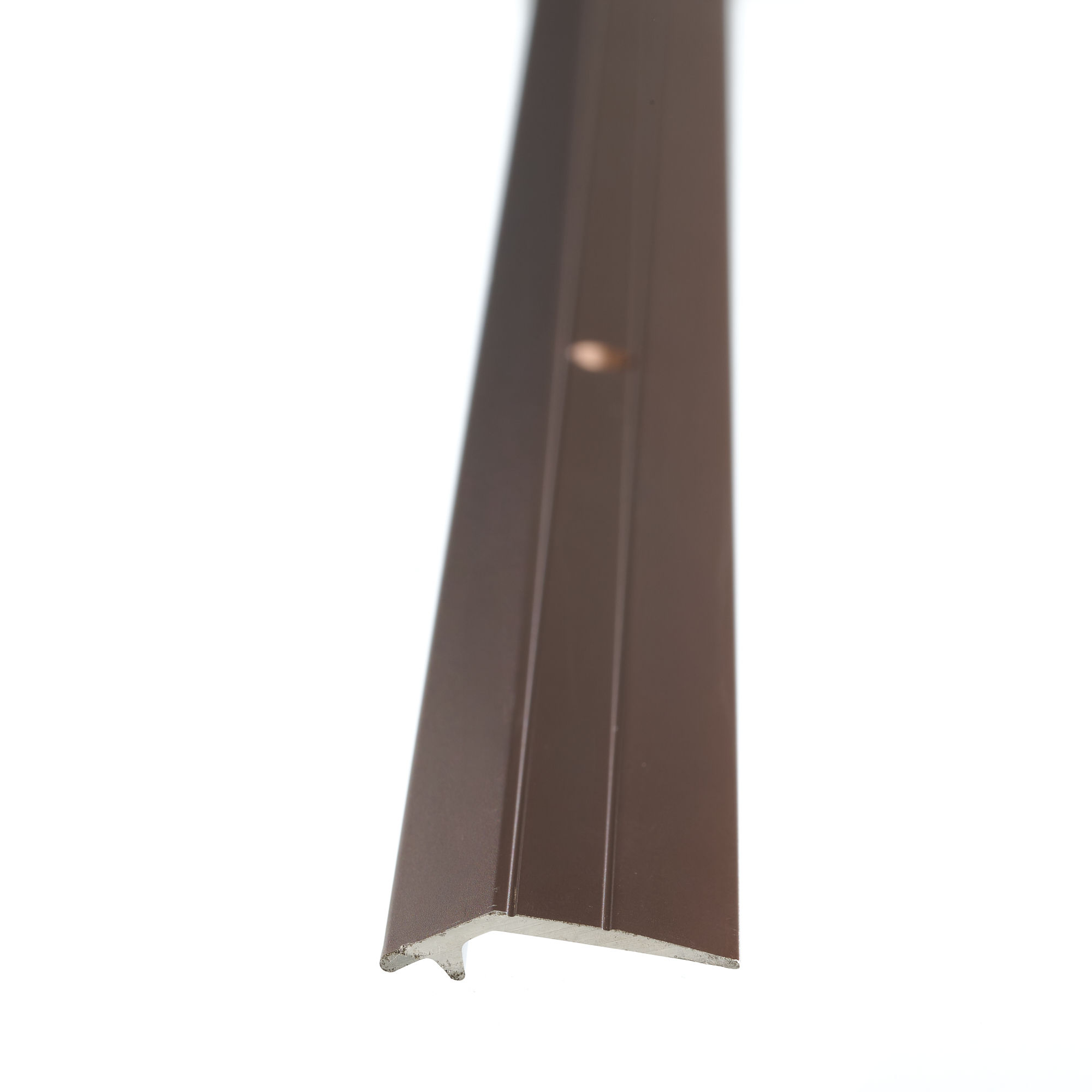 Aluminium Flat Thread Dark Bronze door Strip Drilled - 2500 x 28 x 2mm