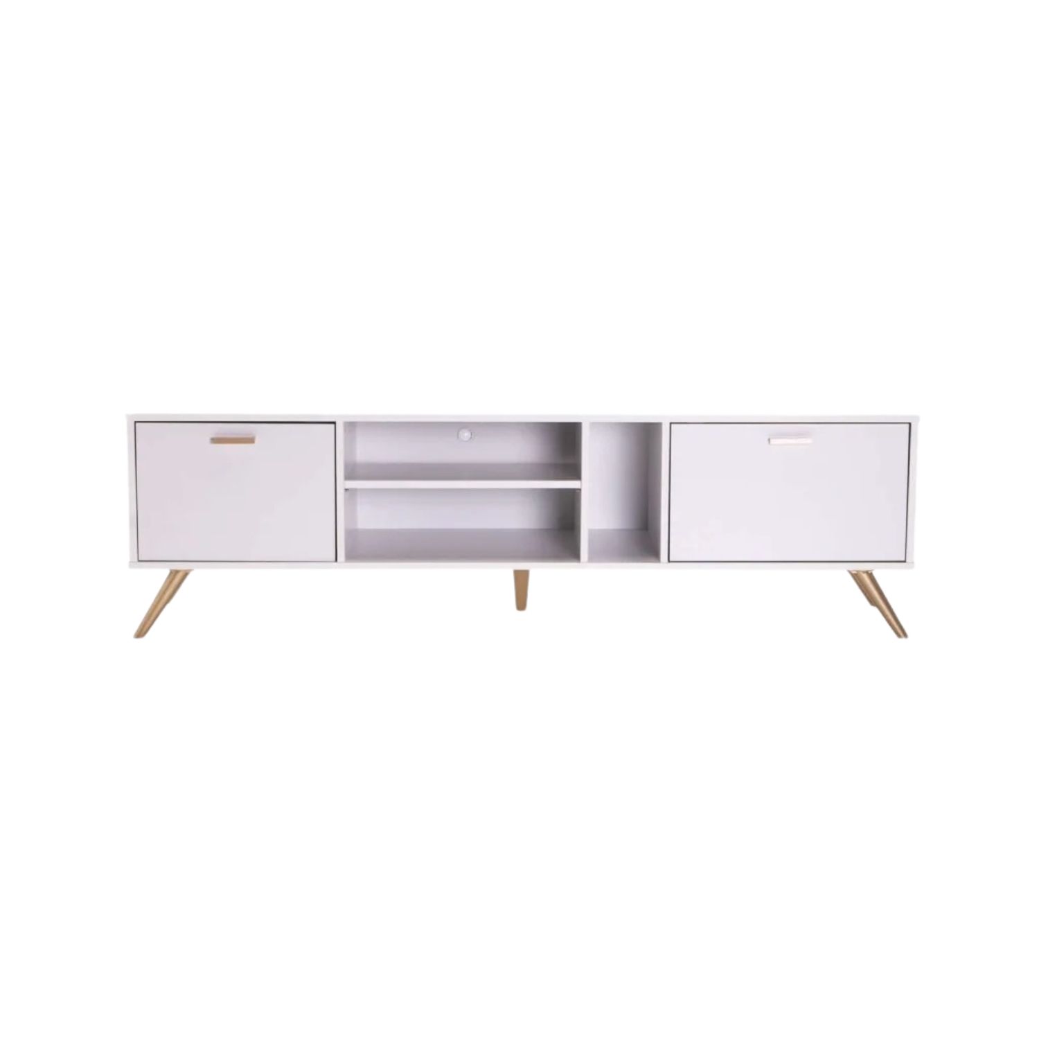 160cm Modern 2-Door TV Stand - White