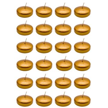 Exquisite and Long- lasting Gold Unscented Floating Candles - 24 Pack