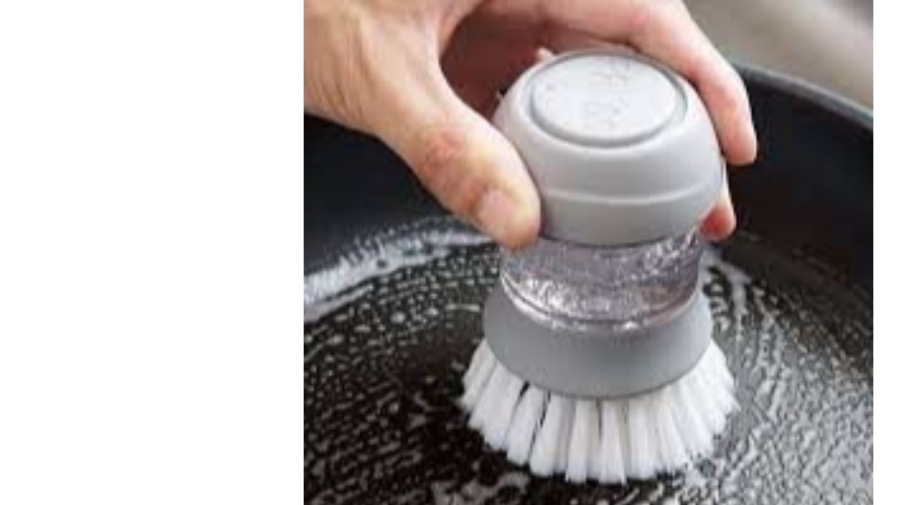 Soap Dispensing Cleaning Pot Brush With Holder