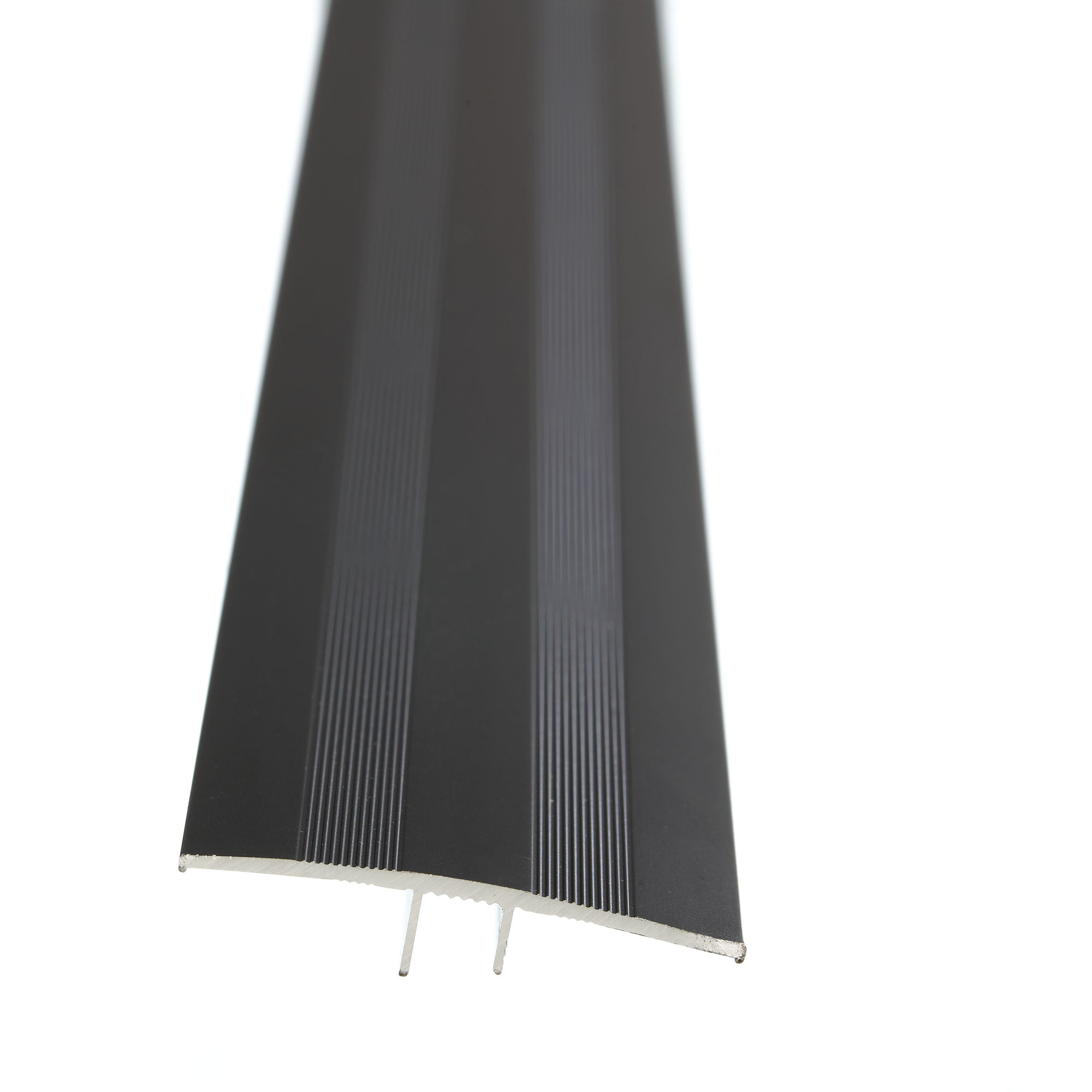Aluminium T-Piece Door Strip Black Undrilled 2500 x 44 Aluminium Door Strip