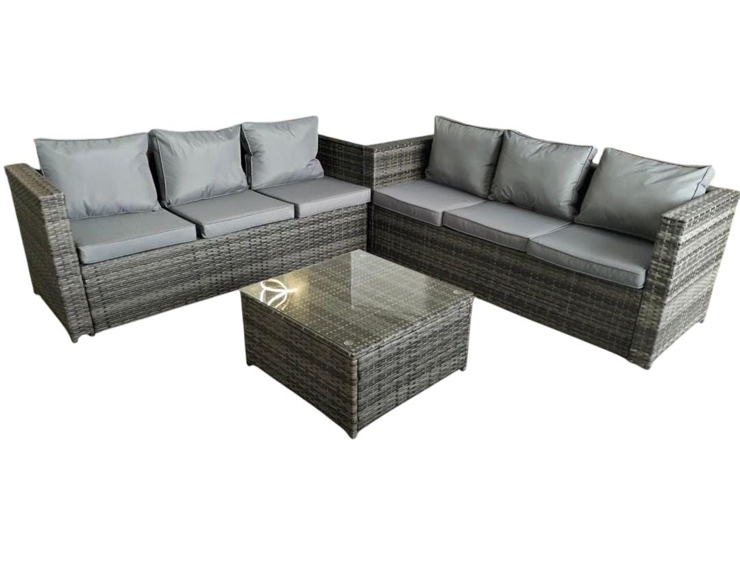 Shayd - 4PC Outdoor Rattan 6-Seater Patio Set