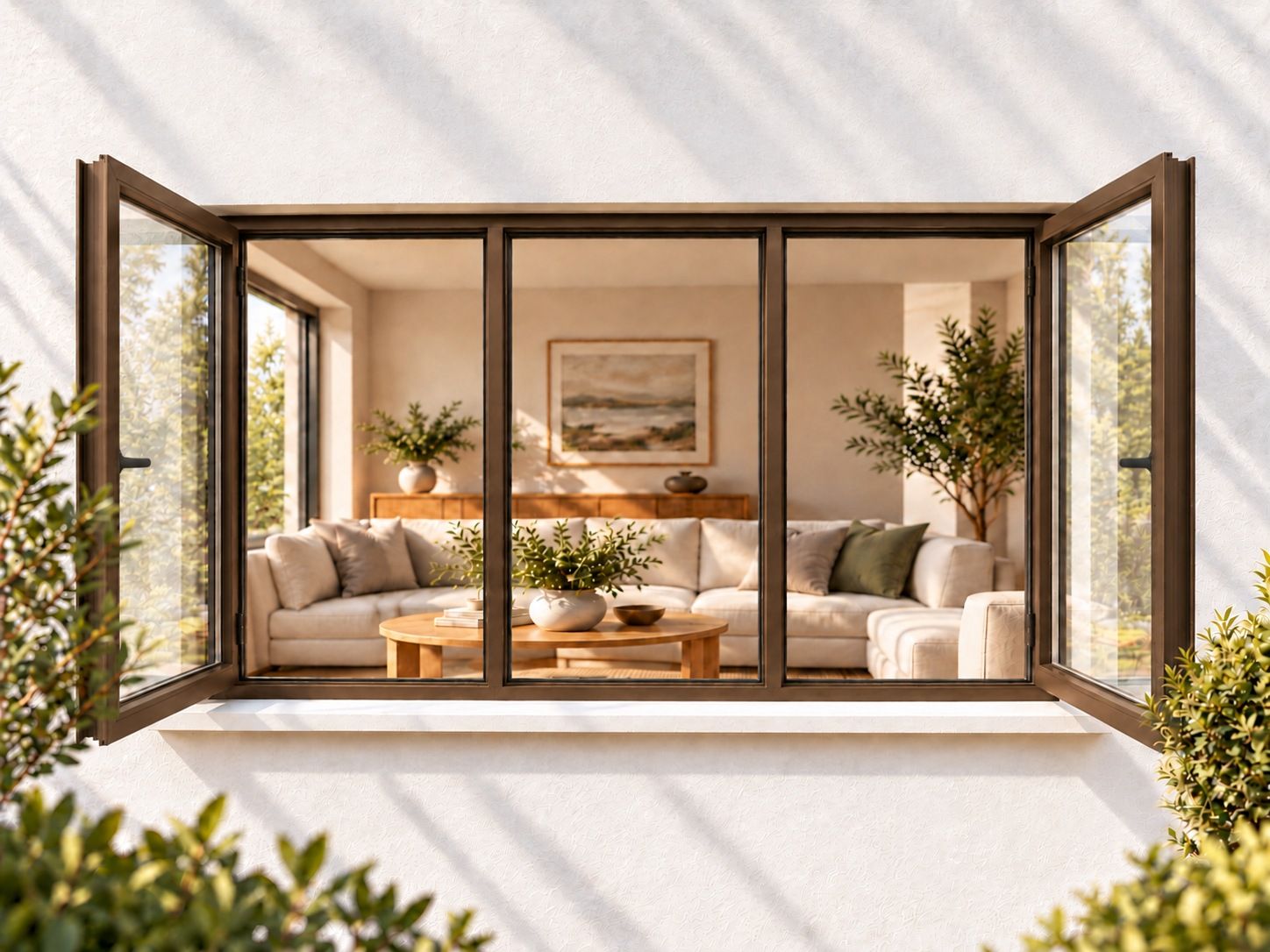 Kenzo Premium Side-Hung Aluminium Window - Bronze, 1800 900 mm, Double Side Opener