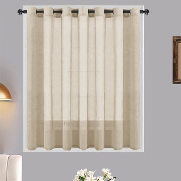 Matoc Designs Café Curtain - Mystic Voile - Stone - Eyelet - Single Layer - 250cm W x 123cm H