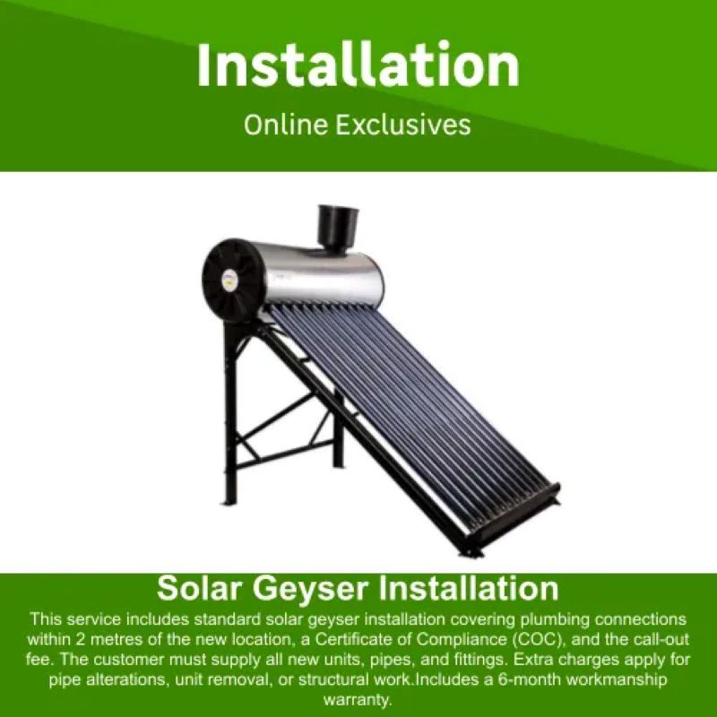 Standard Solar Geyser Installation by Mzansi Technology and Construction Group