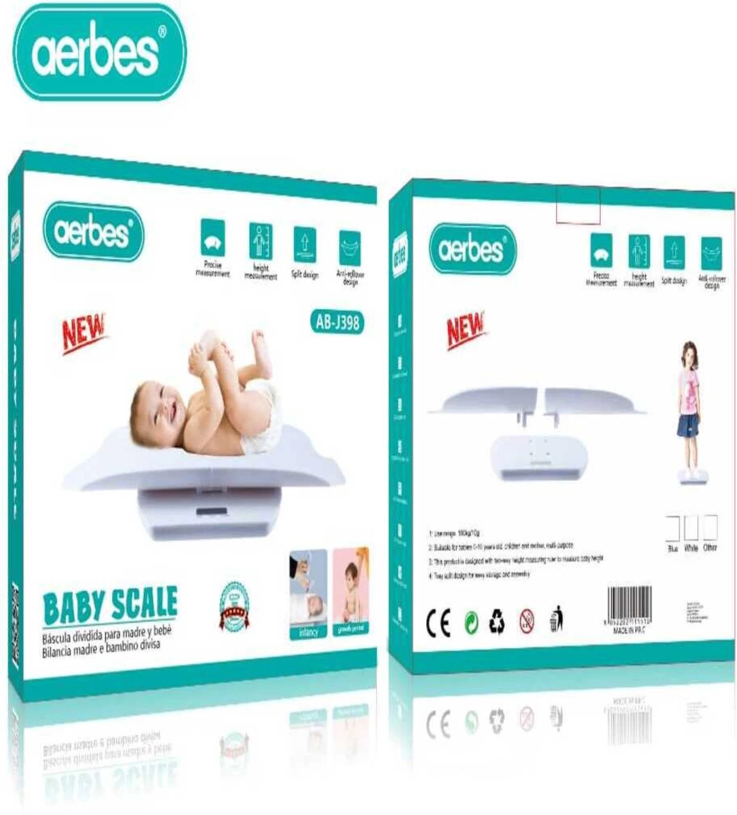 Aerbes Baby Weight Scale With Height Measurement,Anti Roll Over Design Analog Baby Weighing Scale  (White)