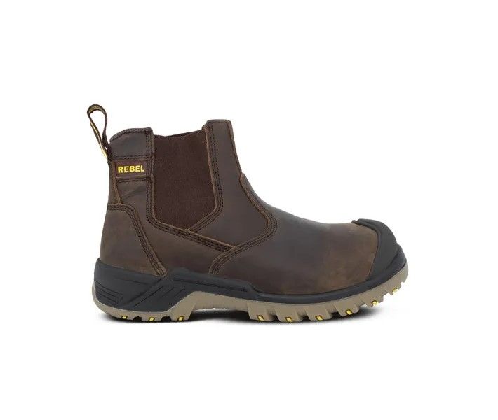 Rebel Crazy Horse Brown Safety Boot - UK 5