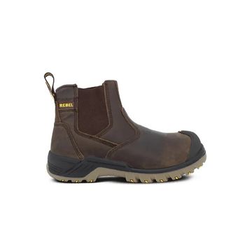 Rebel Crazy Horse Brown Safety Boot - UK 5