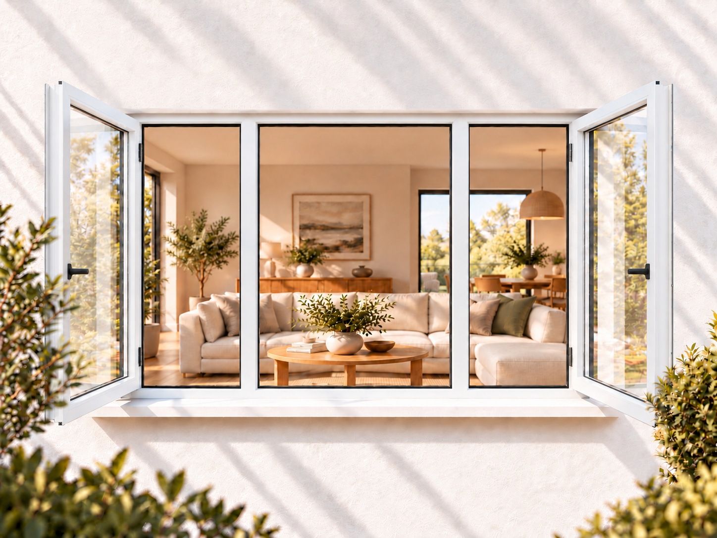 Kenzo Premium Side-Hung Aluminium Window - White, 2100 900 mm, Double Side Opener
