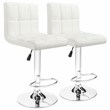 Bar Stools / Kitchen Breakfast Chairs - Set of 2 - White
