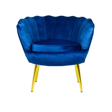 Tulip Velvet Single Seater Couch -Royal Blue