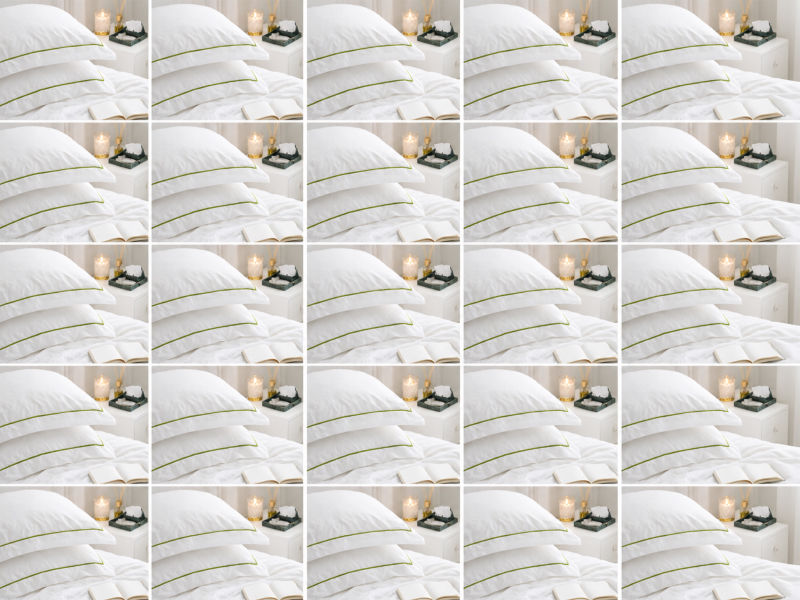 Premium Collection Soft Touch - Oxford Olive Green Satin Stitch Pillow Cover Set - King - (30 Sets)