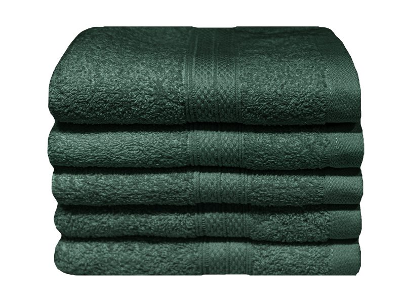 Plush 450GSM 30x50cms Guest Towels-05 Pc Pack-Hunter Green