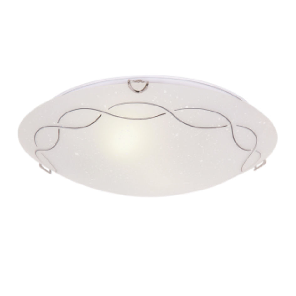 Frosted Patterned Glass with Polished Chrome Clips