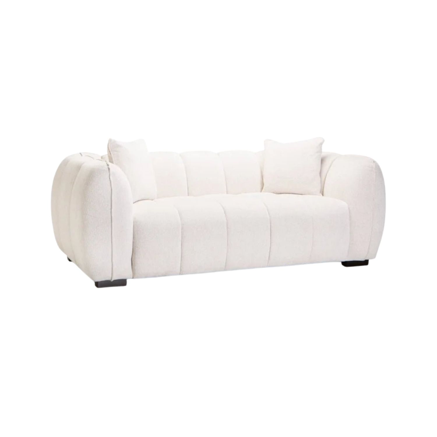 2 Seater Fabric Sofa with Modern Tufted Design - Oatmeal