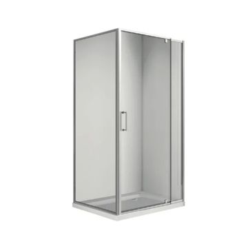 Grey Pivot Door Shower  with return panel- 900mm by 900mm by 1800mm