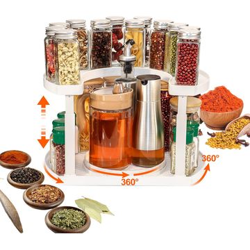 2 Layer High Capacity Storage Kitchen Rotating Organizer