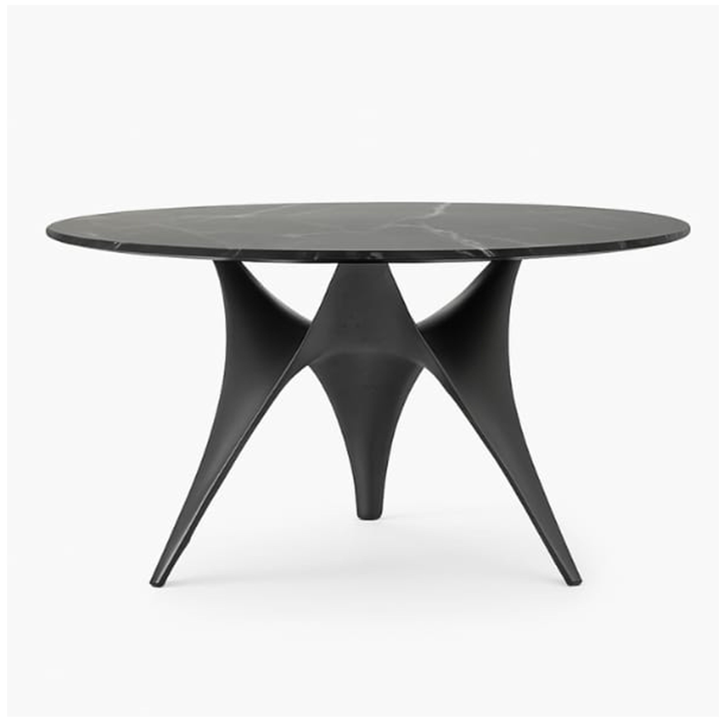 Black Arc Round Marble Dining Table