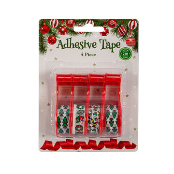Xmas Tape Dispencer - Christmas Accessories - 2 m - 4 Piece - 8 Pack