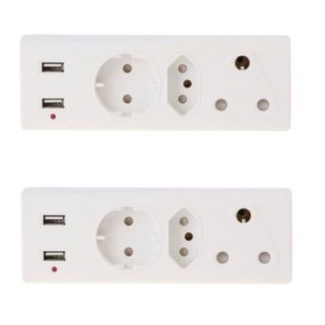 2x Redisson USB Multi-Plug Adapter - 3 Way
