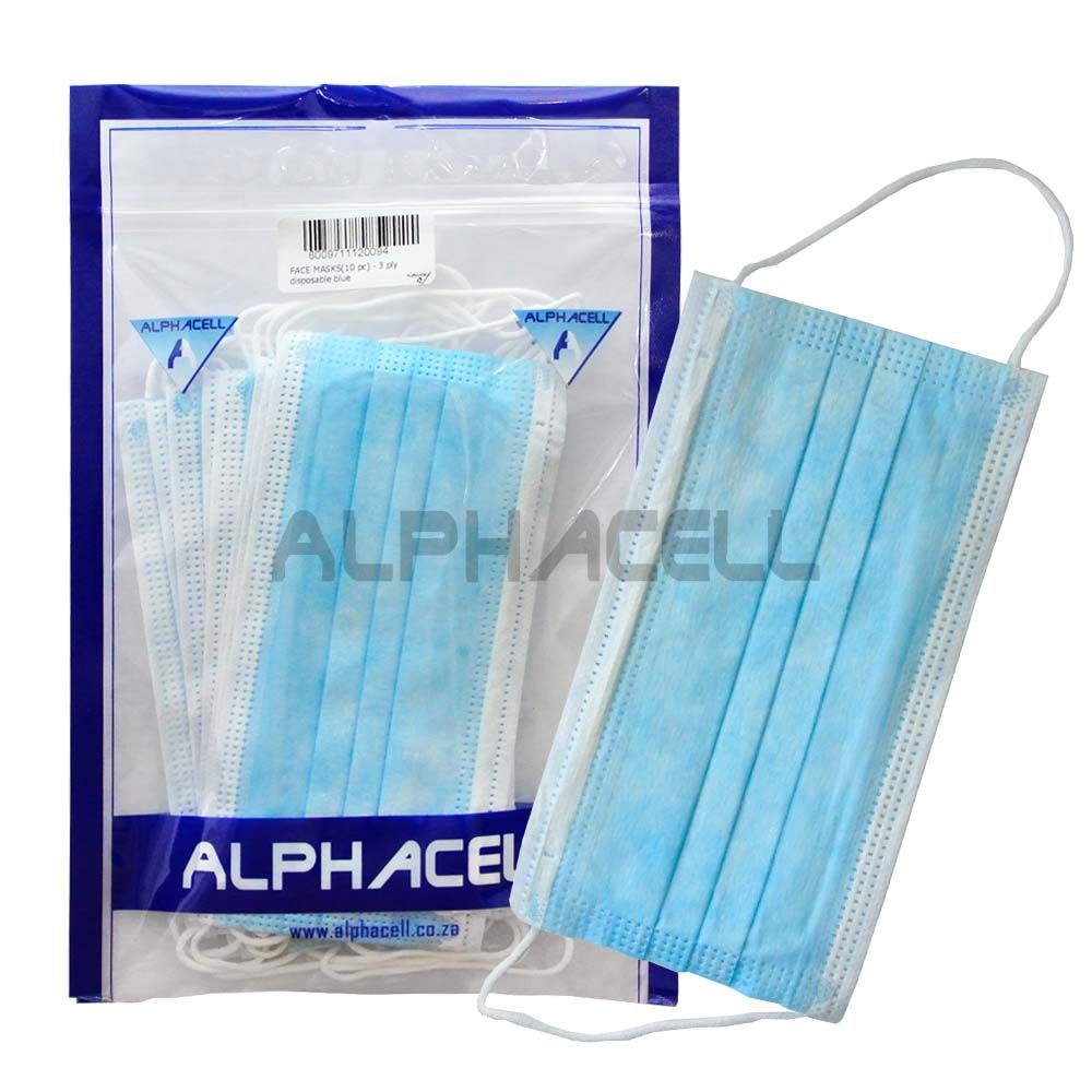 FACE MASK - 3 ply disposable blue - 10 PIECE