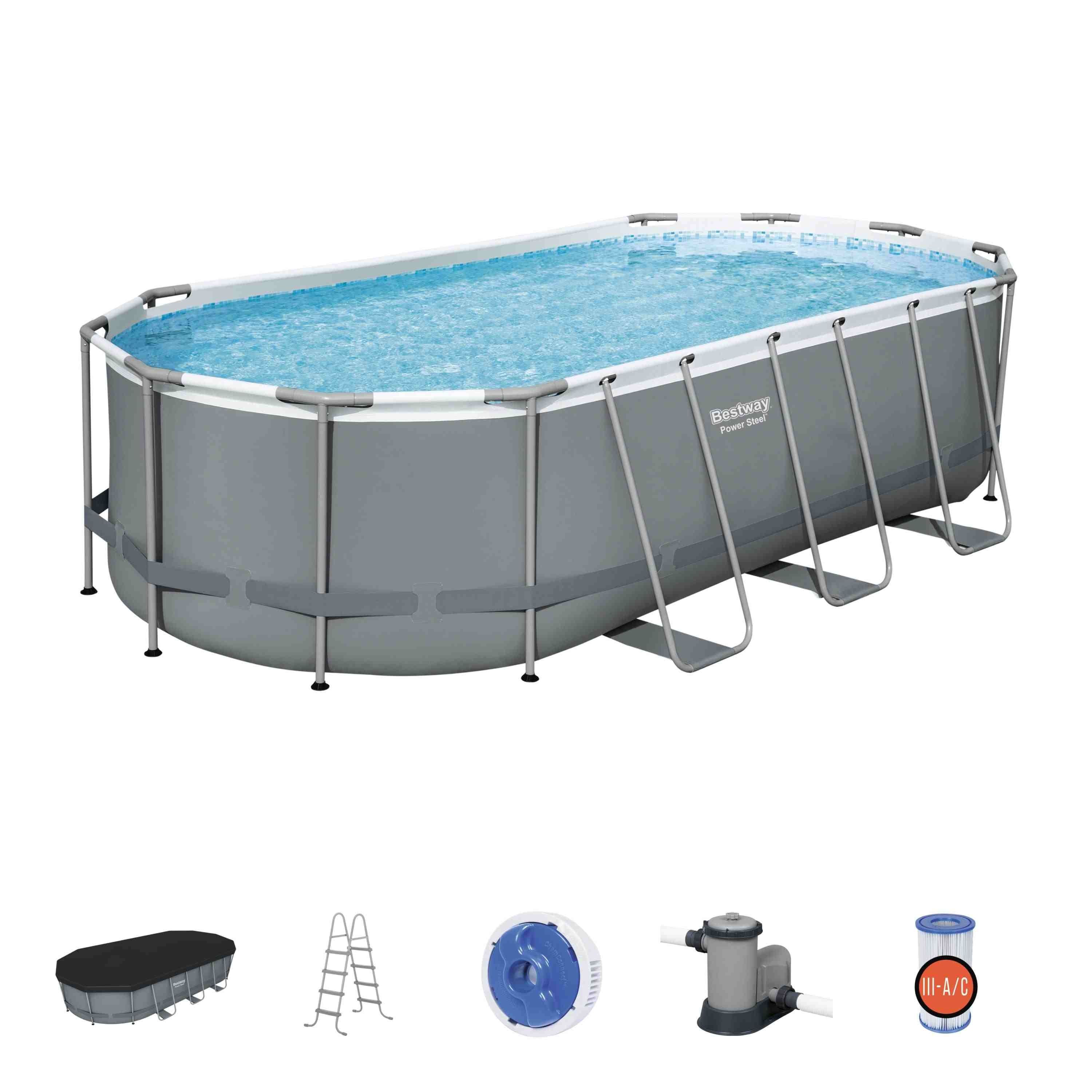 Bestway Oval Frame Pool 5.49 x 2.74 x 1.22m With Pump