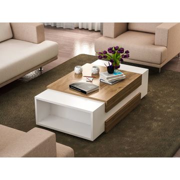 Coffee Table Nora - White, Walnut