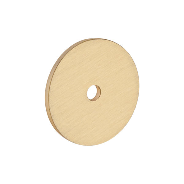 Round backplate for cupboard knobs - Satin brass