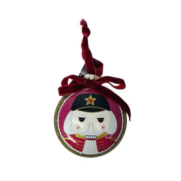 Pink Bauble Glass Matt Glitter, Nutcracker Decal 8cm