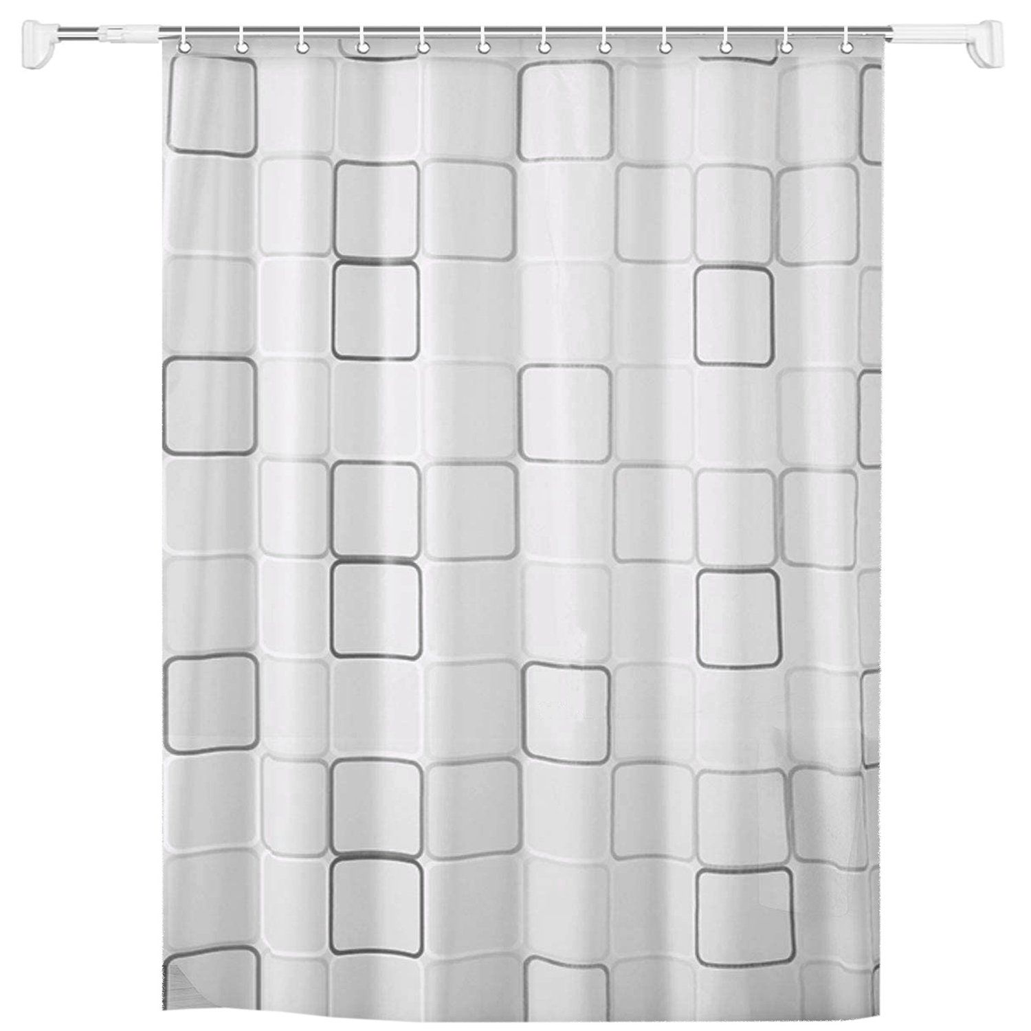 Stainless Steel Extendable Rob & Shower Curtain Set