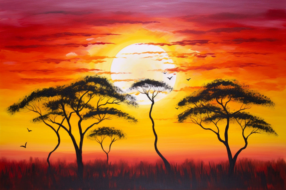 Canvas Wall Art - Layers Vibrant Yellows Oranges Pinks  - A1466 - [120 x 80 cm]