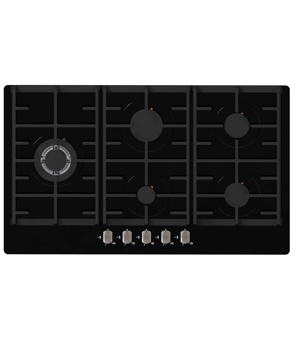 Falco Black Glass Gas Hob 90cm FAL-BGH-90