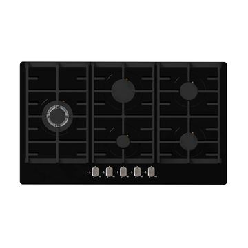 Falco Black Glass Gas Hob 90cm FAL-BGH-90