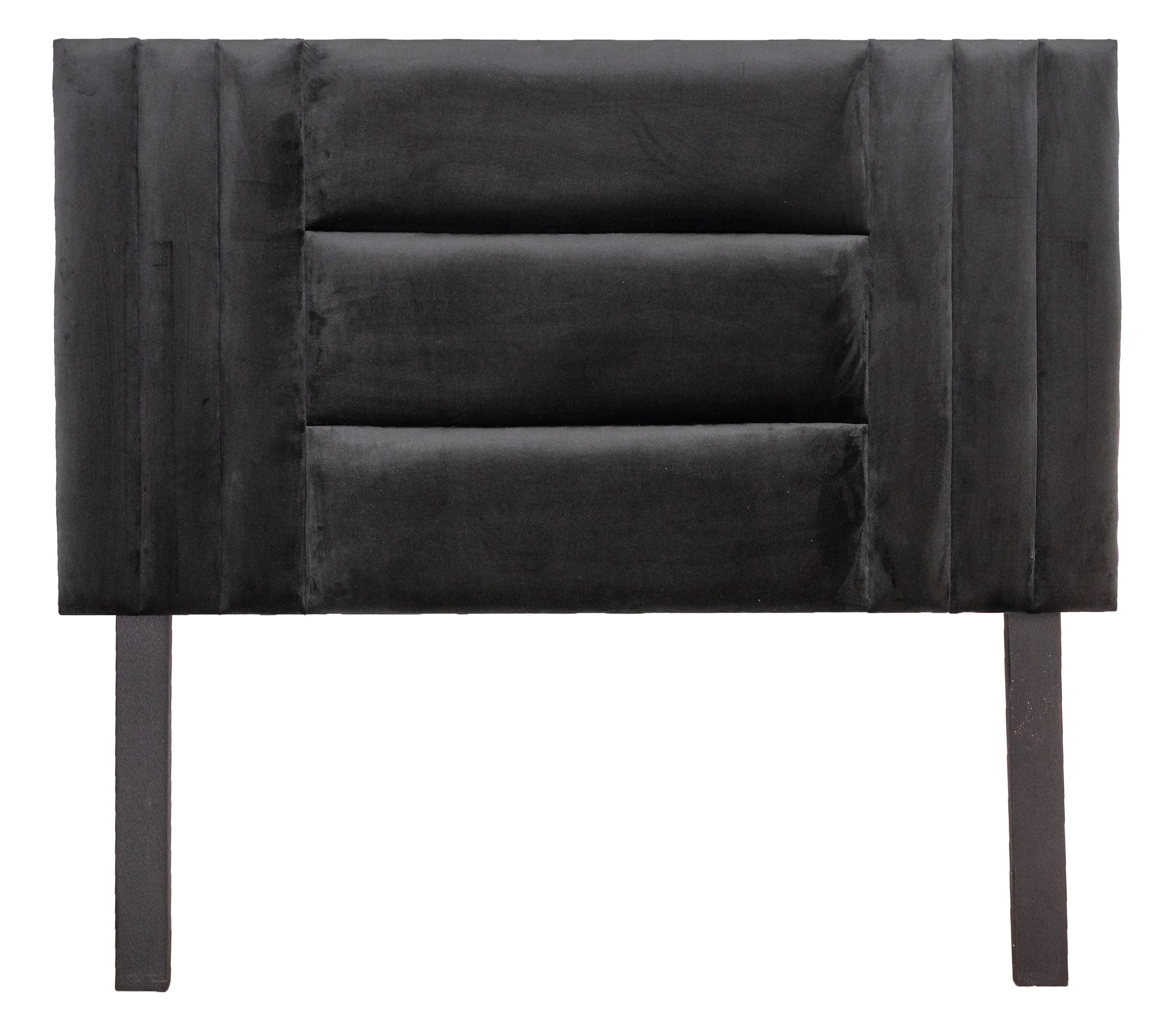 Luna Headboard - Black Velvet  - Double