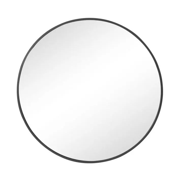 Woodly Mirror, Round, Black Frame, 600mm