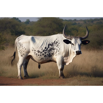 Canvas Wall Art - Big Fat Nguni Bull  - A1603 - [120 x 80 cm]