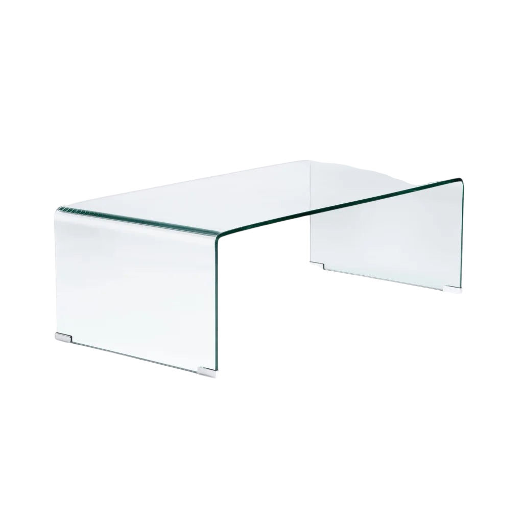 Vividitto - Clear Flute 12mm Tempered Glass Coffee Table - 110 x 55 cm