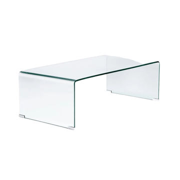 Vividitto - Clear Flute 12mm Tempered Glass Coffee Table - 110 x 55 cm