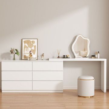 6-Drawer Adjustable Modern Vanity Dressing Table Set
