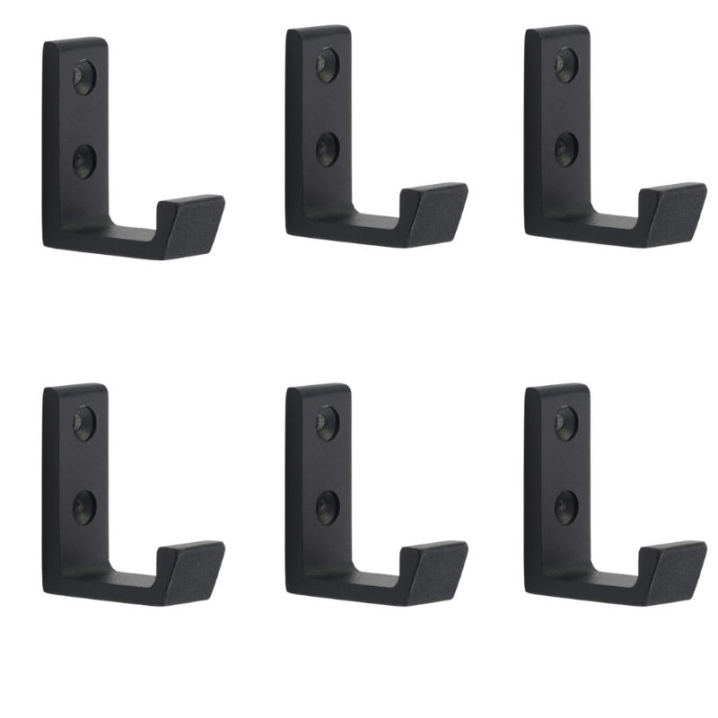 Robe Hook, Black (Pack of 6)