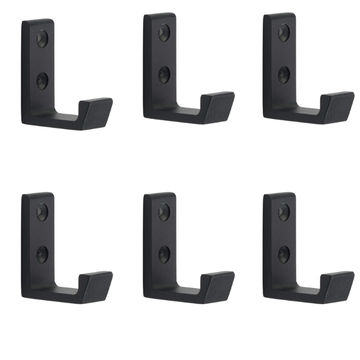 Robe Hook, Black (Pack of 6)