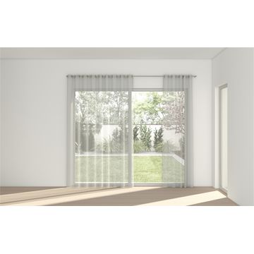 STUART GRAHAM READY MADE POLYESTER EYELET CURTAINS-AERIAL STONE 285cm wide x 252cm drop