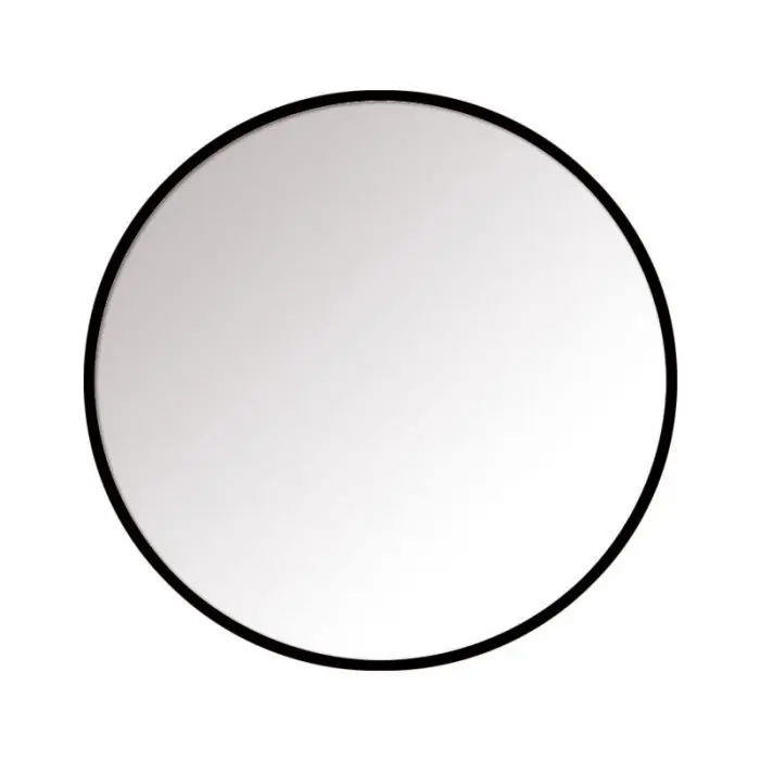 Woodly Mirror, Round, Black Frame, 800mm