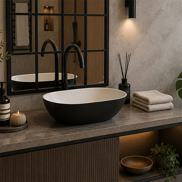 Aurora Polished White / Midnight Quartz Basin