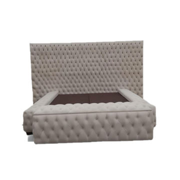 Luxurious Velvet Headboard & Base King - 183cm Base & 280cm Headboard with Ottoman