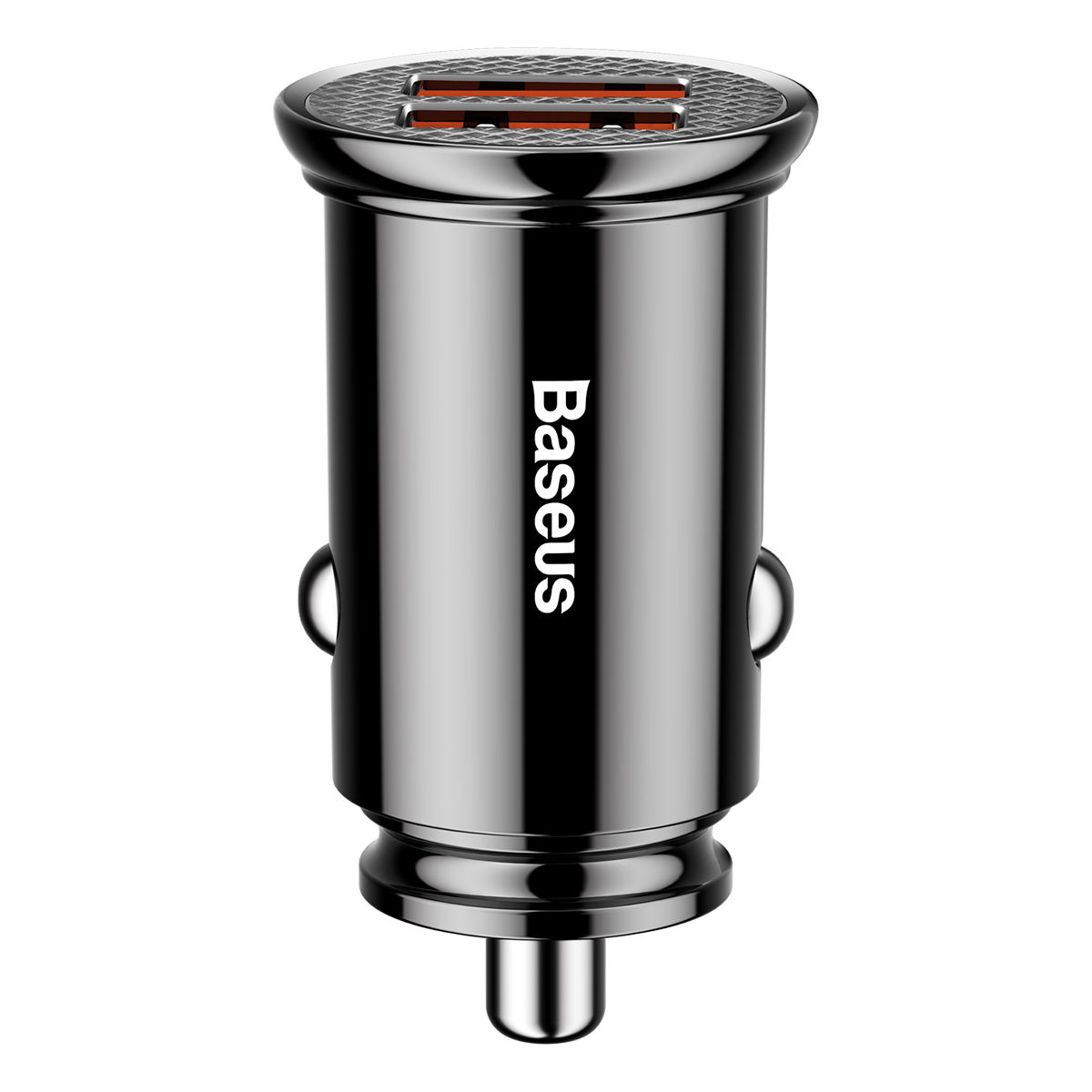 Baseus Circular Plastic Series 30W Dual USB QC3.0 Quick Car Charger - Black