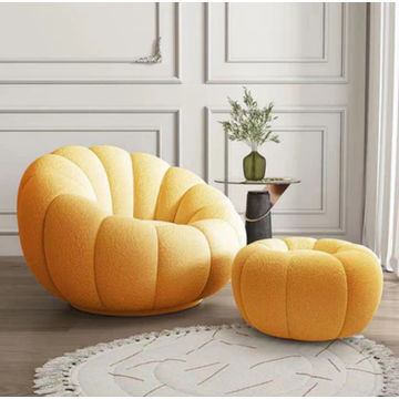 Asher Pumpkin Sofa and Ottoman (Yellow)